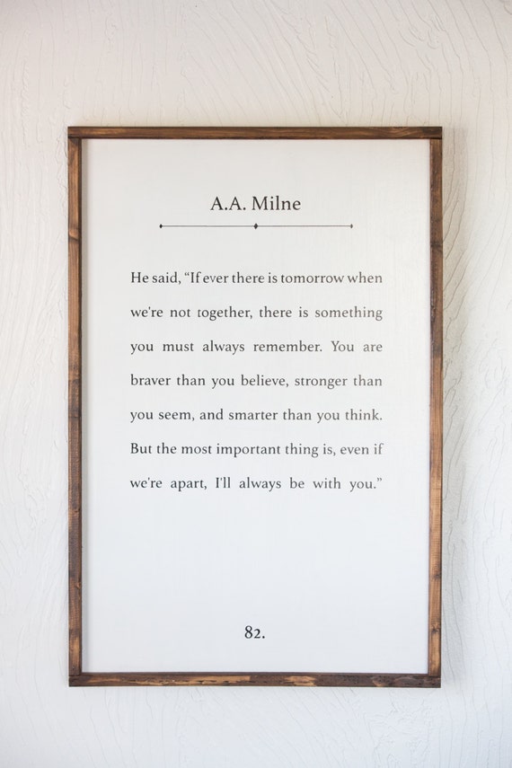A A Milne Quote Winnie The Pooh Wood Sign 2 Etsy