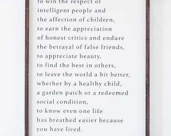 Laugh Often -  Ralph Waldo Emerson - Wood Sign