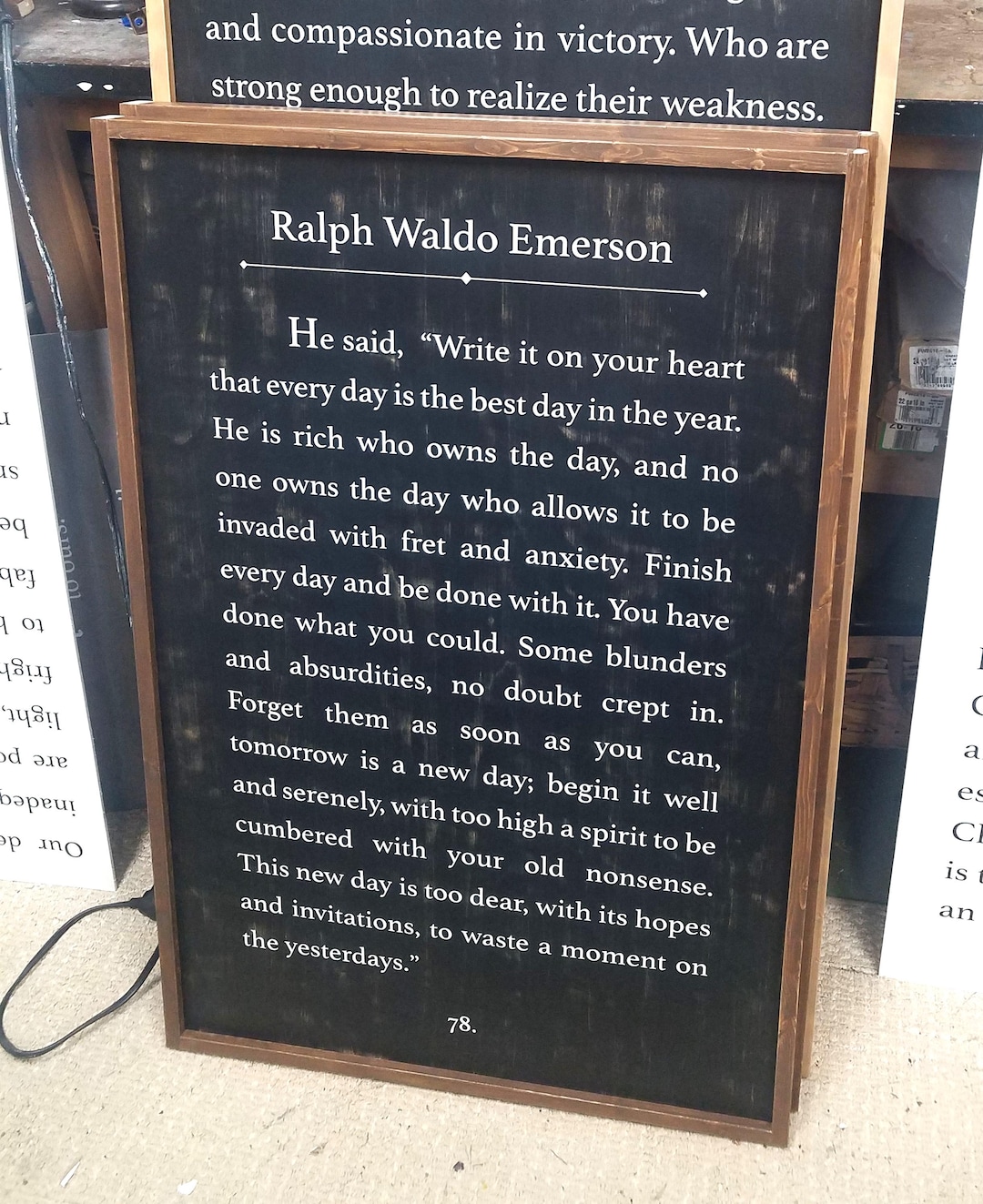Ralph Waldo Emerson - Write It on Your Heart - Finish This Day Quote ...