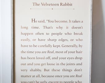 The Velveteen Rabbit - Wood Sign