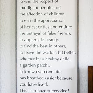 To Laugh Often and Much -Ralph Waldo Emerson - Wood Sign