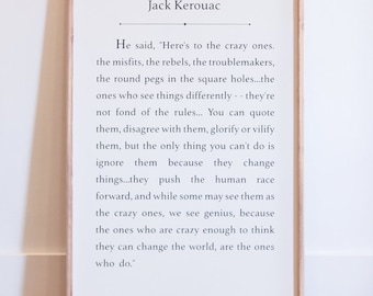 Crazy Ones - Jack Kerouac Quote - Wood Sign