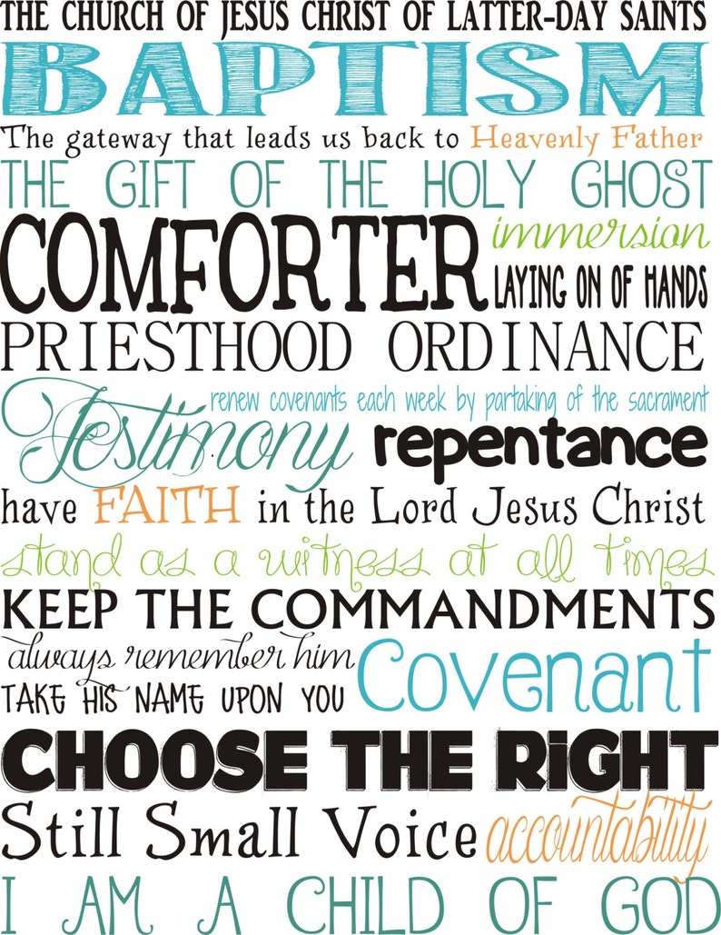 Baptism Subway Art - Etsy