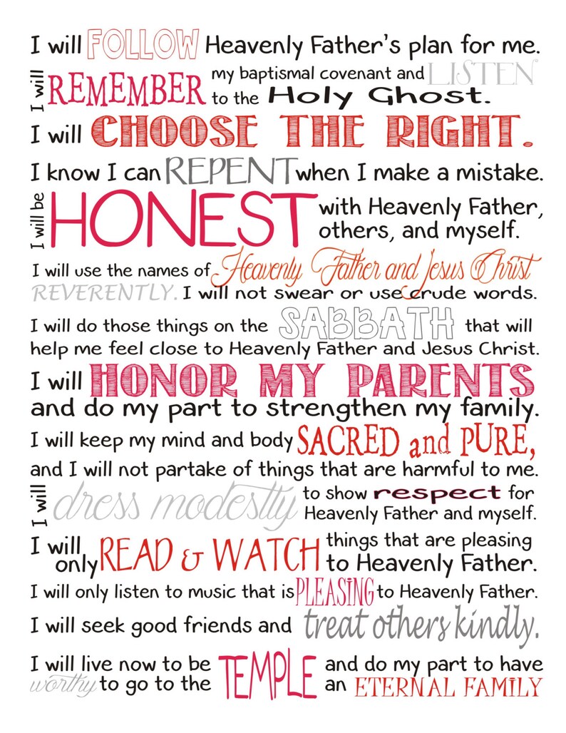 My Gospel Standards - Etsy
