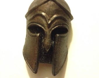 Spartan Helmet Magnet forward facing, bronze or steel finish