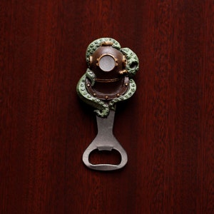Diving Helmet with Tentacles bottle opener (hand painted)