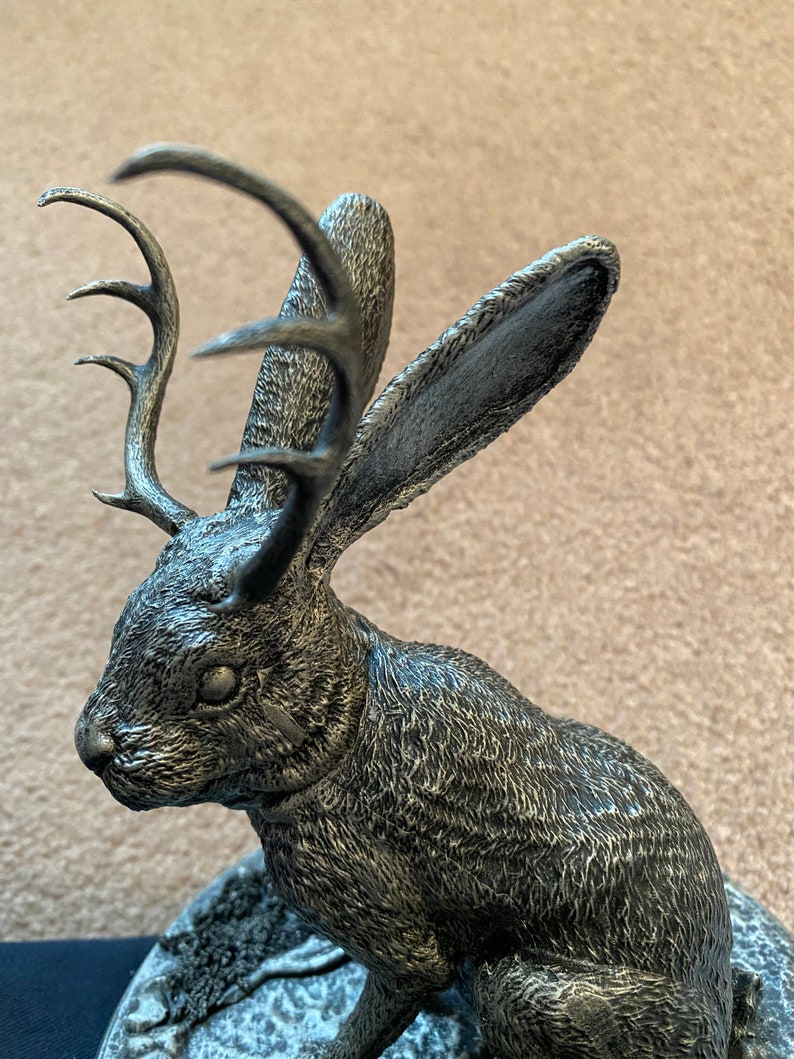 Jackalope Statue chocolate Bunny Pose Etsy