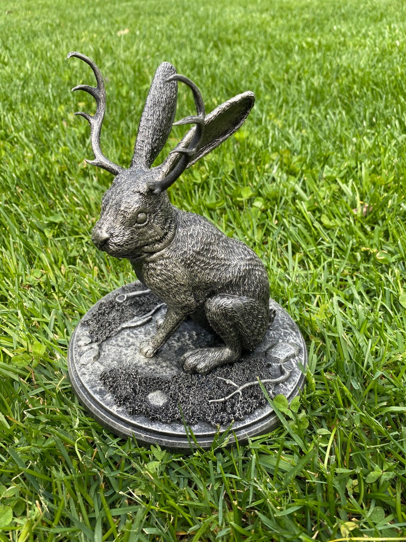 Jackalope Statue chocolate Bunny Pose Etsy