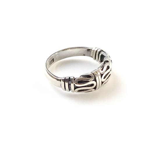 Vintage Silver Wrapped Band Ring, 925 Sterling Si… - image 3