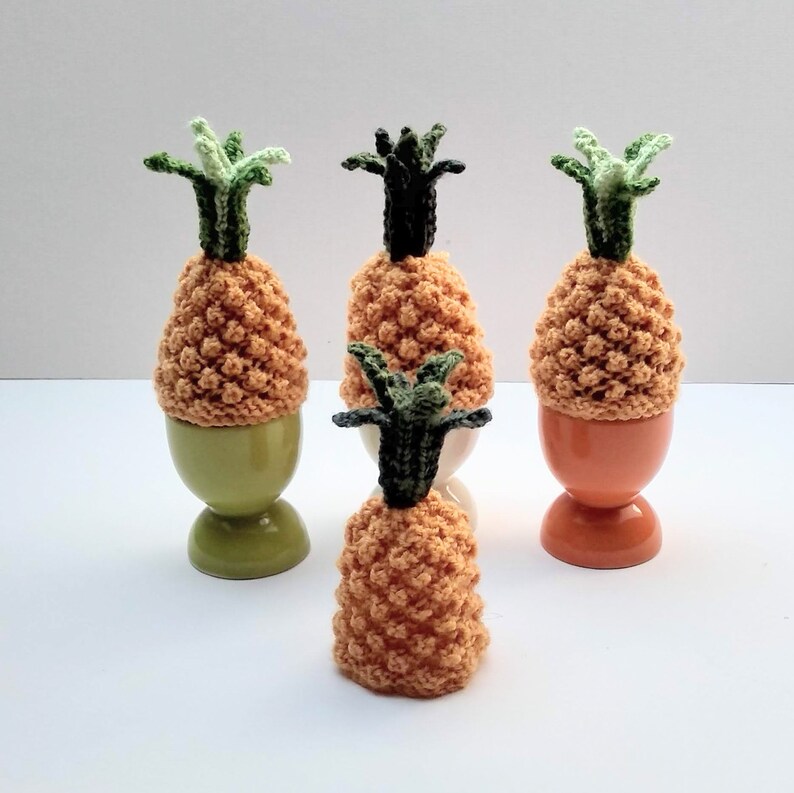 Pineapple egg cosy Knitted pineapple egg cosy Kitsch egg Etsy