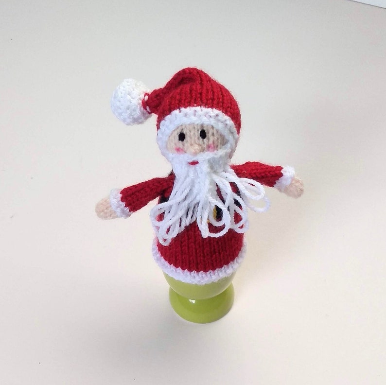 Knit a Santa egg cover Santa Claus egg cosy knitting pattern Instant download PDF Father Christmas egg cosy knitting pattern