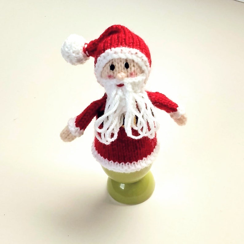Knit a Santa egg cover Santa Claus egg cosy knitting pattern Instant download PDF Father Christmas egg cosy knitting pattern