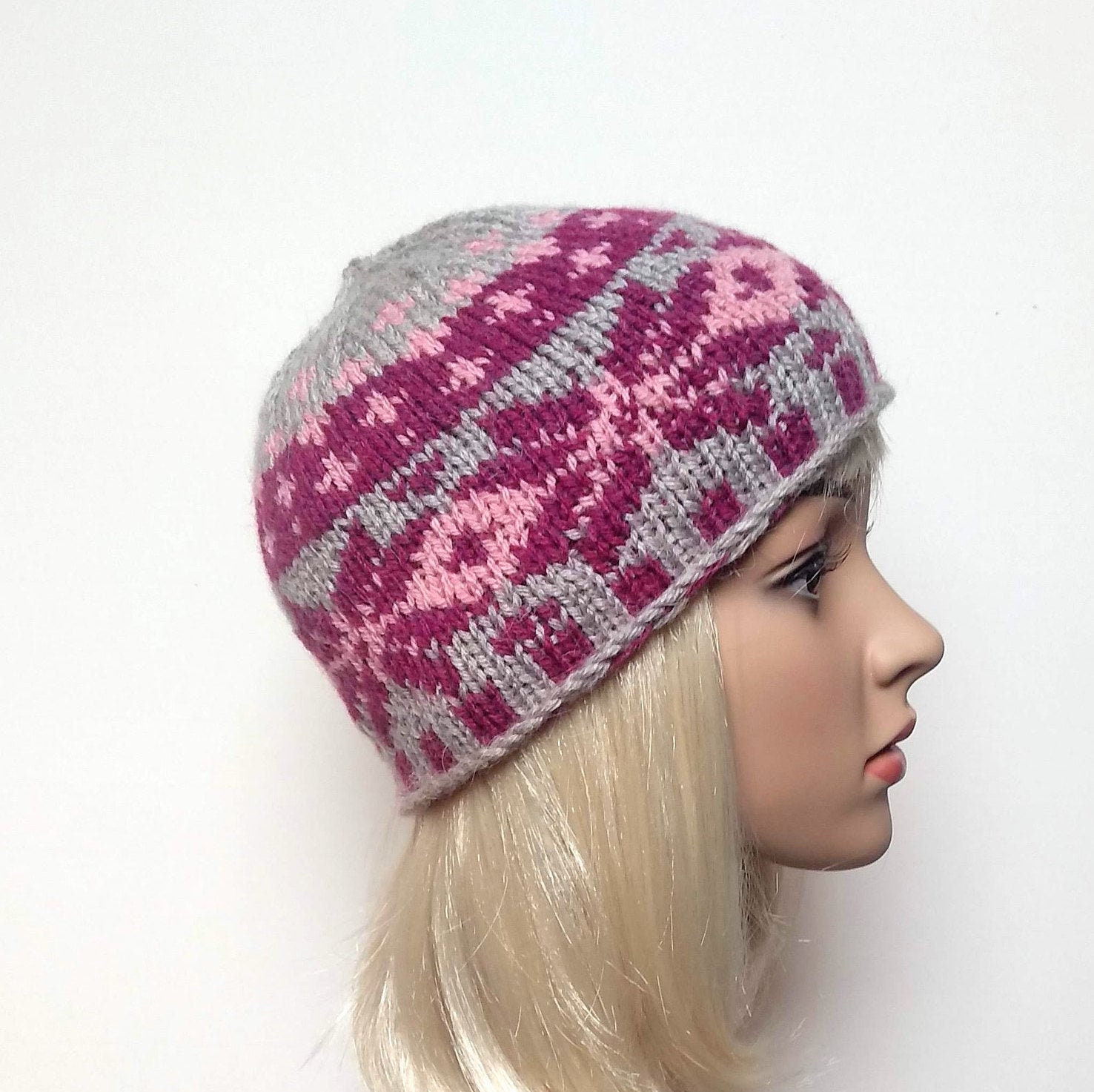 Snowflake Knit Fairisle Hat 