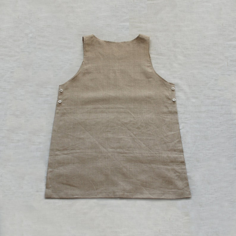 Japanese apron Painting Present Beige Gift Linen aprons Eco friendly Natural Linen dress