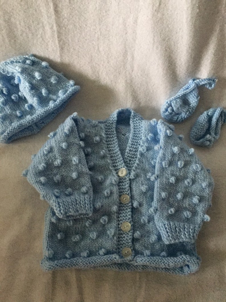 0 6 Months Hand Knitted Baby Cardigan Set - Etsy