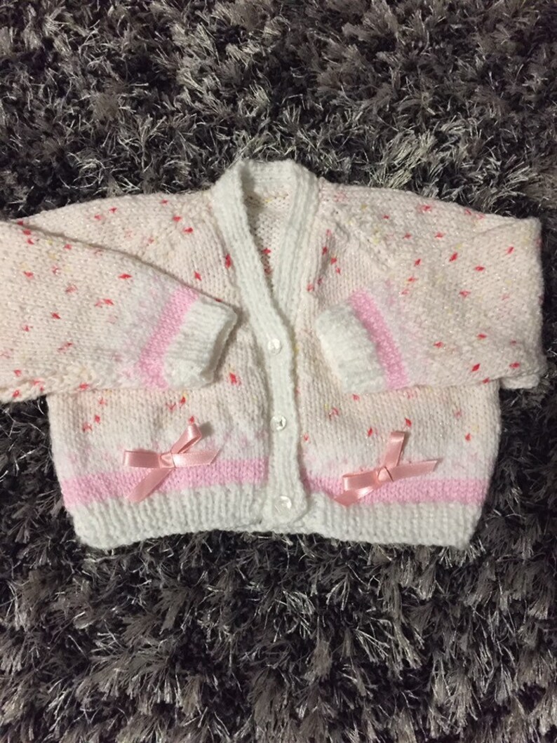 Hand Knitted Baby Cardigan Baby Sweater Baby Jumper Etsy