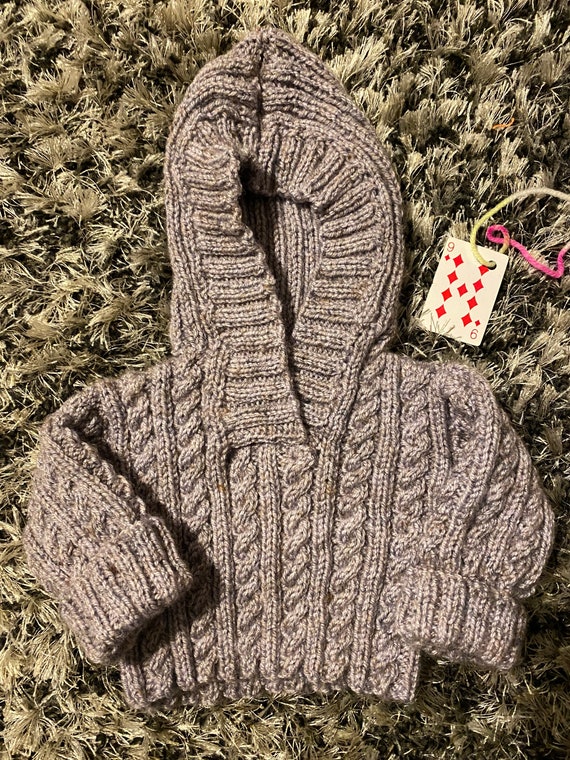 Hand Knitted Hooded Baby Cardigan Baby Sweater Baby Jumper