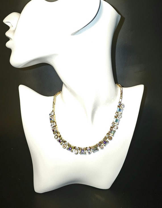 Bogoff Crystal Rhinestone Gold Tone  Necklace Hol… - image 1