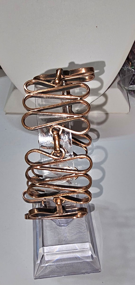Renoir Copper Rippled Ribbon Bracelet Modernist St
