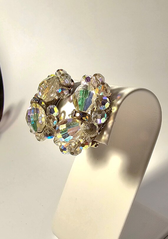 Alice Caviness Crystal Rhinestone Clip On Earrings - image 3