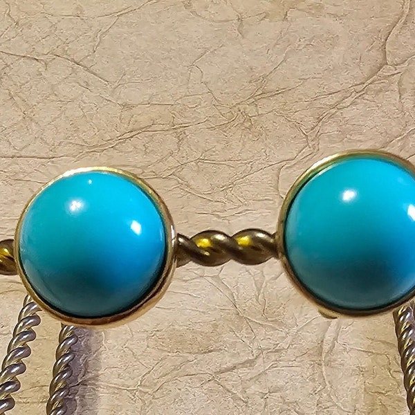 Les Bernard Turquoise Clip On Earrings