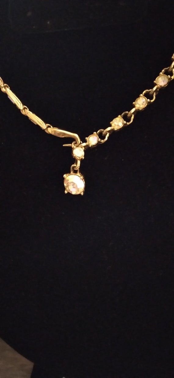 Bogoff Crystal Rhinestone Gold Tone  Necklace Hol… - image 3