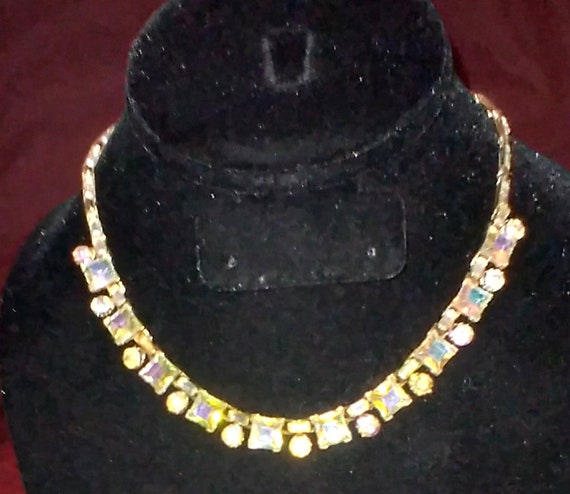 Bogoff Crystal Rhinestone Gold Tone  Necklace Hol… - image 2