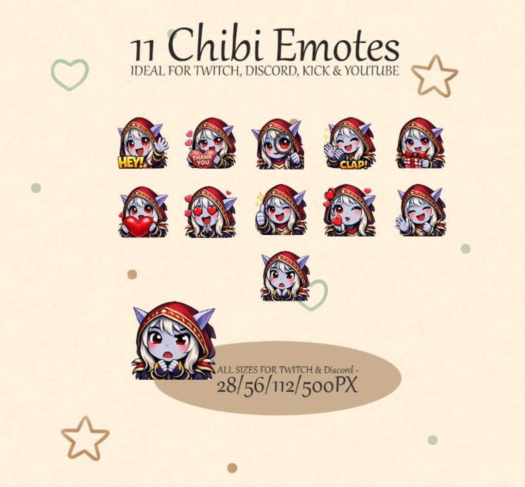 Chibi | WoW | Sylvanas | Emote Bündel | Twitch & VTuber Streamer [11 ...