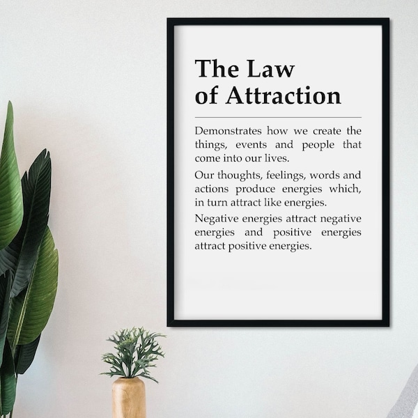 The Law of Attraction Definition Print | Instant Download