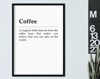 Coffee Definition Poster | Kitchen Print | Instant Download