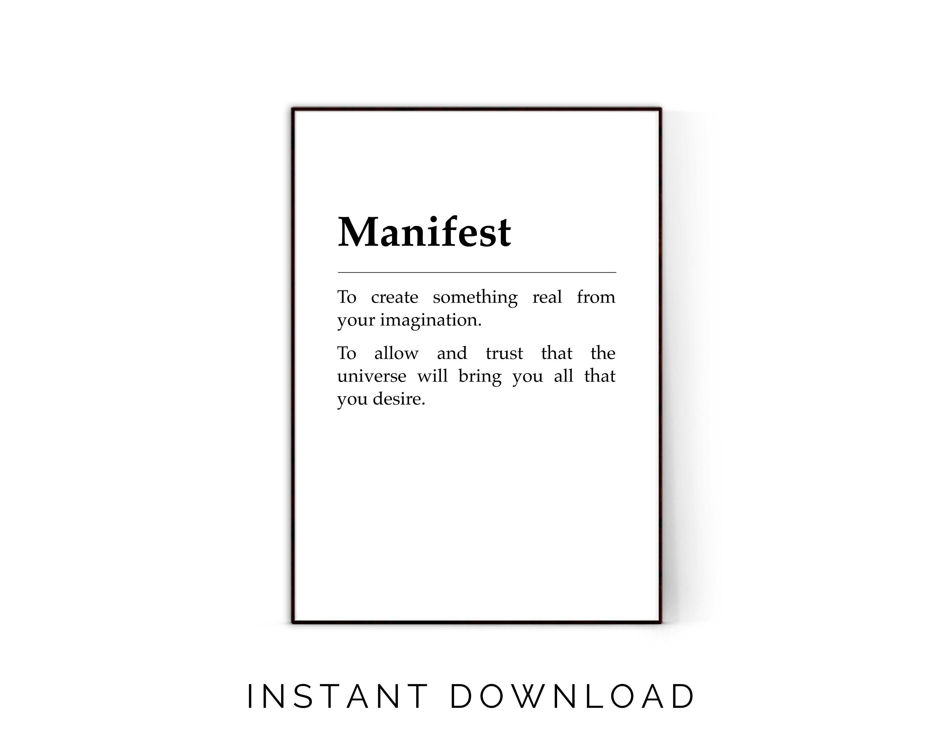 Manifest Definition Print The Law Of Attraction Instant Etsy Canada