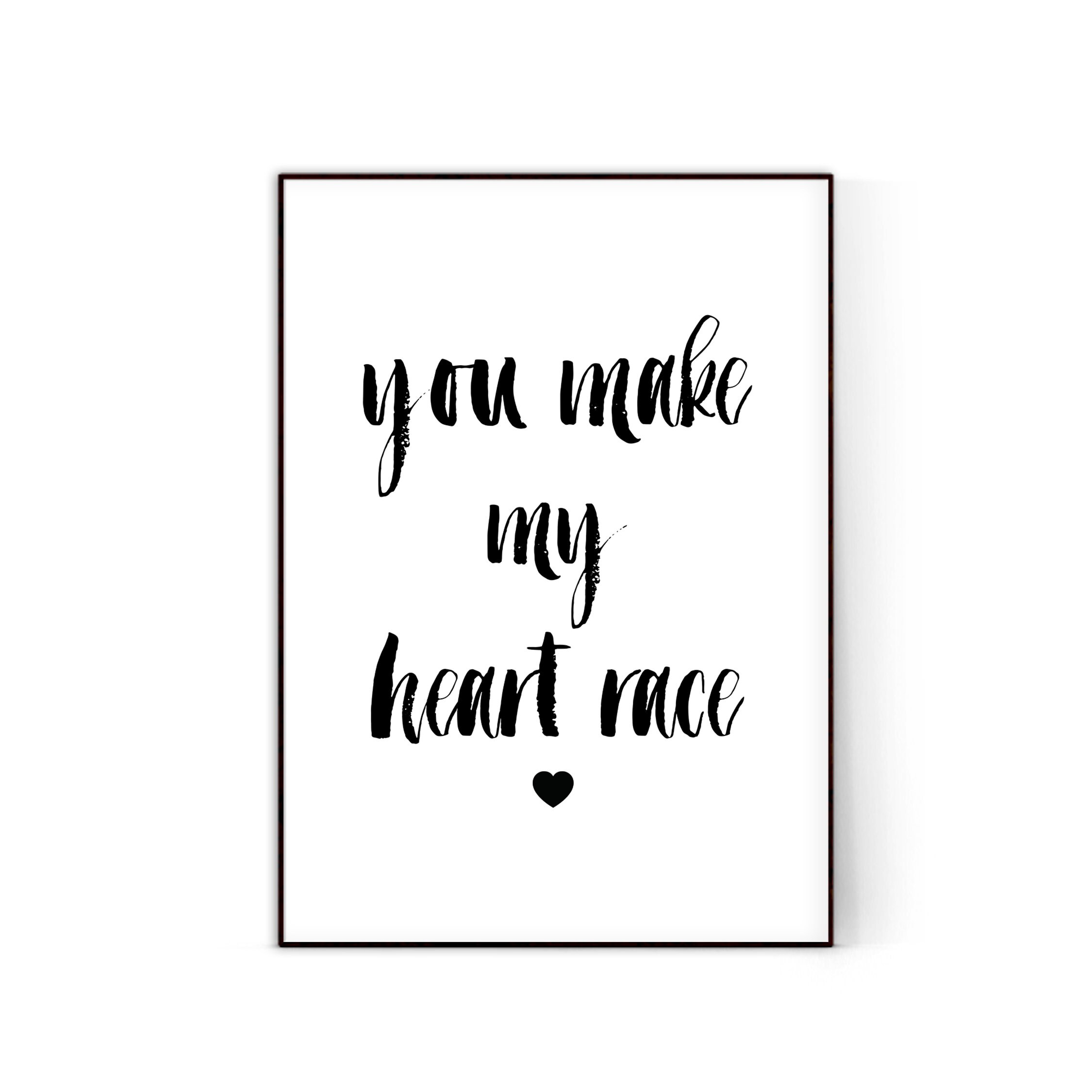 You Make My Heart Race One Direction Lyric Print Instant Download - Etsy UK