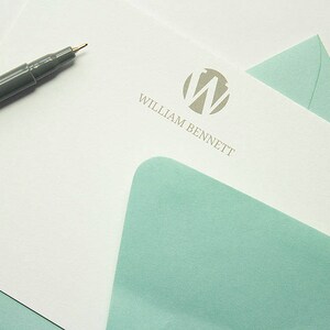 Gepersonaliseerde briefpapier | Briefpapier met monogram | Aangepaste notitiekaarten | Modern briefpapier | Visitekaartjes