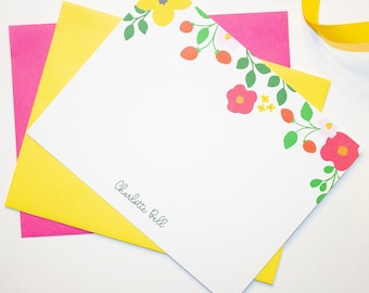Personalized Stationery  | Stationery Set | Custom Stationery | Personalized Stationary Set | Custom Stationary | Floral Stationery