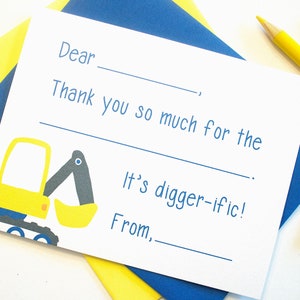 Biglietti di ringraziamento per bambini / Cancelleria per bambini / Biglietti di ringraziamento da compilare / Biglietti di auguri per bambini / Cancelleria per camion per ragazzi