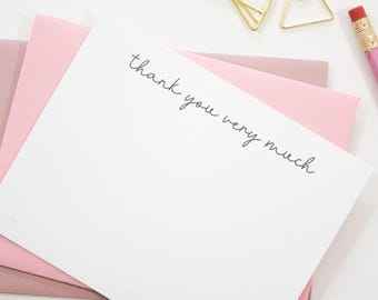 Thank You Notes | Thank You Note Set | Social Stationery | Bridal Shower Thank You Notes | Simple Thank You Notes | Women's Thank You Notes