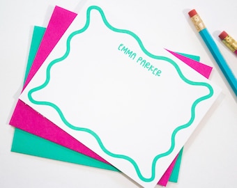 Kid's Personalized Stationery | Girls' Personalized Stationery | Children's Stationery | Girl's Thank You Notes | Scalloped Stationery