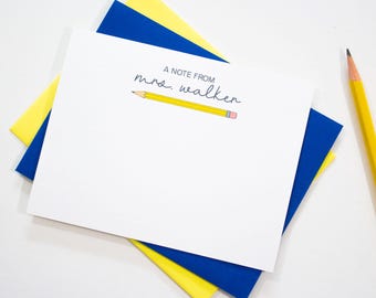 Teacher Stationery | Personalized Stationery | Teacher Notecards | Teacher Stationery | Personalized Teacher Stationery | Teacher Gift