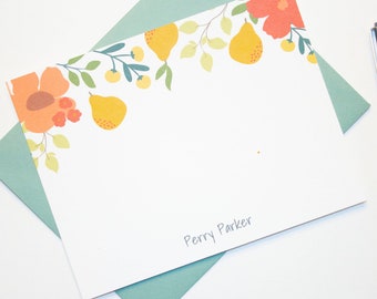 Personalized Stationery  | Stationery Set | Custom Stationery | Personalized Stationary Set | Custom Stationary | Floral Stationery