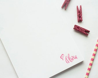 Personalized Notepad - 50 Sheets | Personalized Note Pad | Personalized Writing Pad | Personalized Stationary | Heart Notepad