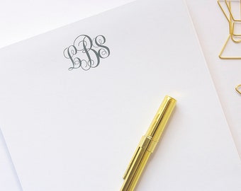 Personligt monogramanteckningsblock | Personligt skrivpapper | Anpassat anteckningsblock | Monogrammerat socialt brevpapper | 50 ark
