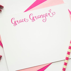 Articoli di cancelleria personalizzati / Set di cancelleria / Set di cancelleria personalizzato / Set di cancelleria per ragazze / Biglietti di auguri per bambini / Set di cancelleria a forma di cuore