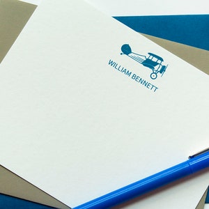 Personalisiertes Briefpapier | Briefpapier Set | Flugzeug Briefpapier | Flugzeug Set | Flugzeug Grußkarten | Jungen personalisiertes Briefpapier