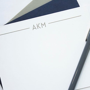 Personalisiertes Briefpapier | Monogrammiert Briefpapier Set | Monogrammed Grußkarten | Herren Schreibwaren | Damen Schreibwaren | Moderne Schreibwaren
