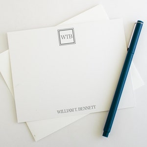 Gepersonaliseerde briefpapier | Gepersonaliseerd briefpapier | Briefpapier met monogram | Herenkantoorbehoeften | Briefpapierset | Op maat gemaakt briefpapier
