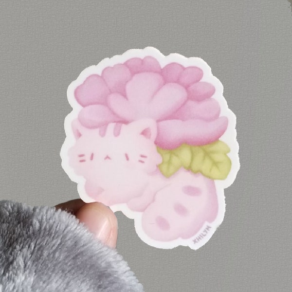 Kitty Planter ~ Weatherproof Vinyl Sticker