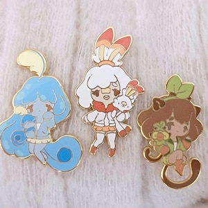 Poke Starter Pins - Sobble, Scorbunny, & Grookey Girls