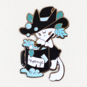 Cauldron Witch Kitty Pin | spooky witchy cat vibes