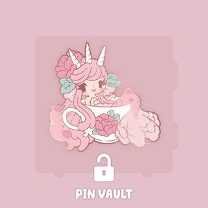 Teacup Mermaid Pin - April 2020 | Pin Vault Limited Edition