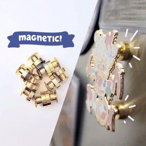 Gold Magnetic Pin Savers! / Magnetic Locking Pin Backs - Metal Clutches / Backings for Enamel Pins
